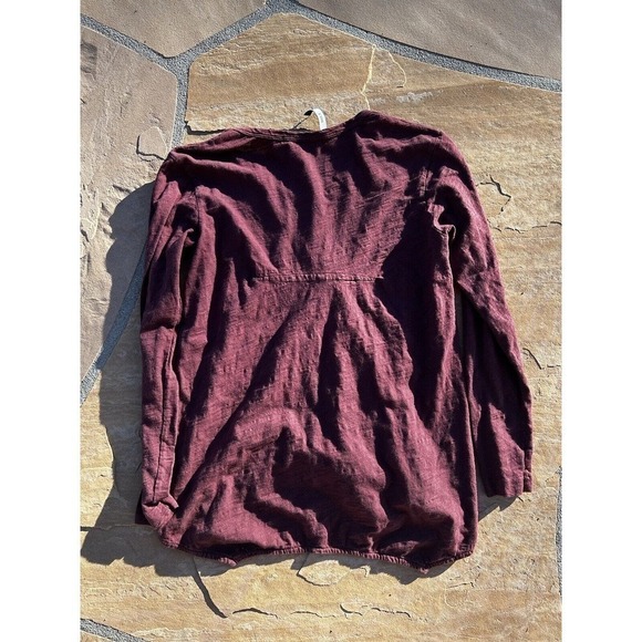 WILT Dark Cherry The Long Sleeve Asymmetrical Slouchy Tunic Top Size S - Picture 6 of 6